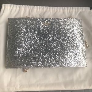 Kate spade silver glitter evening bag